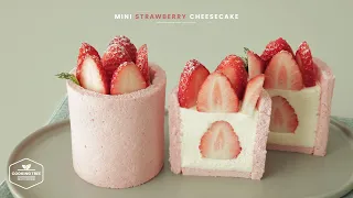 미니 딸기 치즈케이크 만들기 : Mini Strawberry Cheesecake Recipe | Cooking tree