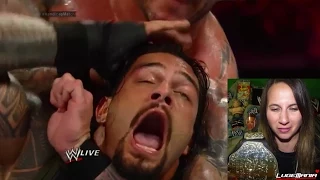 WWE Raw 7/21/14 Roman Reigns vs Randy Orton and Kane Handicap Match