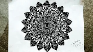 How To Draw Mandala Art for beginners |Easy #mandala Art | Step by Step| #doodle #zentangle