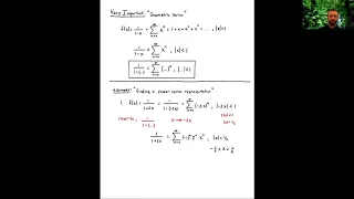 Power Series Representations of Functions, part 1 (Calculus 2, Lecture 19)