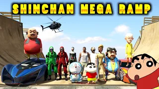 Shinchan And Franklin Mega Ramp Challenge With Doraemon & Others In Gta 5|Mr SASI|