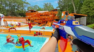 Nerf War | Water Park & SPA Battle 23 (Nerf First Person Shooter)