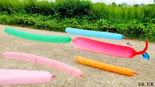 balloon pop 78 | making fly rocket balloons on the beautiful road | kids playing rocket balloons