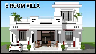 36'-0"X51'-0" 5 Room 3D Villa Design | North Facing  Design | Whatsapp/Call +91-7078269797