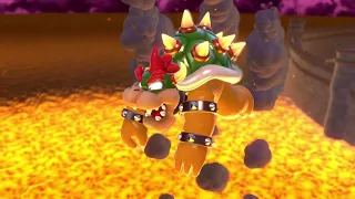 Bowser dies in lava