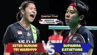 Ester Nurumi Tri Wardoyo vs Supanida Kathetong - Badminton UBER CUP 2024 - INA vs THA | QF