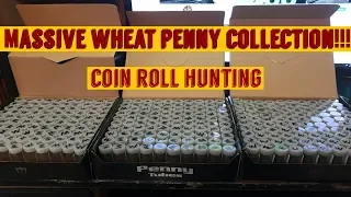 Massive Wheat penny Collection! Coin Roll Hunting Pennies