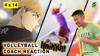 Volleyball Coach Reacts to HAIKYUU S4 E14 - Karasuno and Inarizaki battle at Spring Tournament