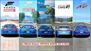 Toyota Supra Rz Comparison in FH5, FH4, FH3, MotorFast, Project Cars 3, Assetto Corsa, Turismo 7