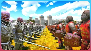 3 MILLION Zombie Knights vs Medieval Fortress - Ultimate Epic Battle Simulator 2 UEBS 2 (4K)