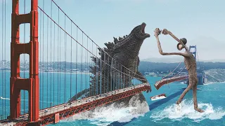 Godzilla VS Siren Head In Real Life | Part- 3 | Golden Gate Bridge Scene