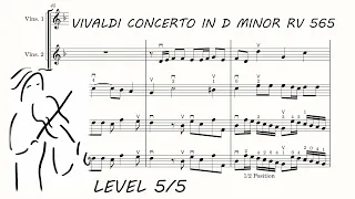 Concerto in D Minor RV 565. A. Vivaldi. Music Score for Orchestra. Play Along. wwwSashaViolin.com