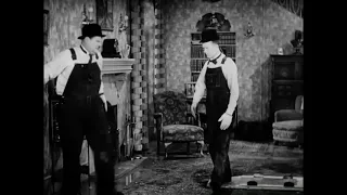 Laurel And hardy Oliver Hardy steps in nail #the music box