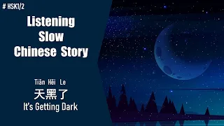 [ENG SUB] HSK1&2/Beginner/Chinese Reading & Listening Practice/Slow Chinese Story/天黑了