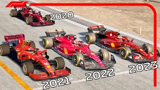 Ferrari F1 2023 SF-23 vs Ferrari F1 2022 vs Ferrari 2021 vs Ferrari F1 2020 - Melbourne GP