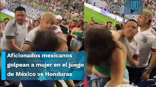 ❌ ¡Lamentable! 🤦Aficionados mexicanos golpean a mujer en el juego de México vs Honduras