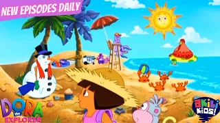 Dora The Explorer | The Snowman At The Beach | Akili Kids!