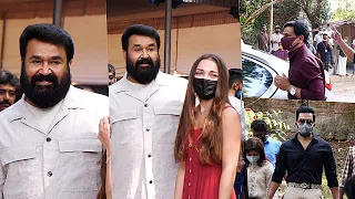 Celebrities Entry At Mohanlal's Barroz Pooja | mammootty | Prithviraj | Dileep