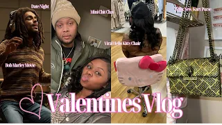 VALENTINES VLOG | Where's the loyalty? VIRAL Hello Kitty Chair, gifts, date night, Bob Marley movie