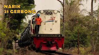 DENGARKAN SUARA LOKOMOTIF NYA | Langsiran Kereta Api BBM 21 Gerbong di Rewulu