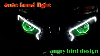 Auto Rickshaw head light modification (angry bird design)Auto Modified / lightings setup#angrybirds
