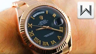 Rolex Day Date II BLACK DIAL / ROSE GOLD (218235) Day Date 2 Luxury Watch Review