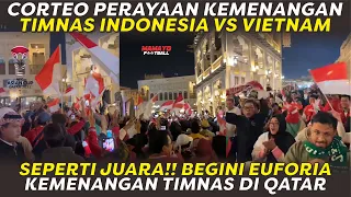 FULL CHANTS SEPANJANG JALAN! CORTEO SUPORTER TIMNAS RAYAKAN KEMENANGAN INDONESIA VS VIETNAM DI QATAR