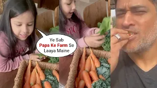 Ziva Dhoni Shows Veggies Straight From Her Daddy MS Dhoni Organic Farm! #MSD
