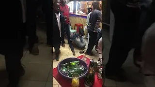 Monada "Idibala" challenge goes Horribly WRONG as a man falls on a table full of champagne