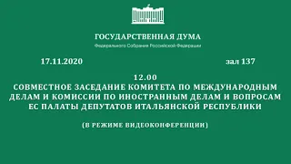 Заседание Комитета ГД по международным делам и Комиссии по иностранным делам и вопросам ЕС Италии