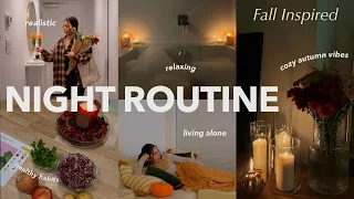 FALL NIGHT ROUTINE 🍂🕯️cozy autumn evening, self care motivation, healthy habits living alone 2023