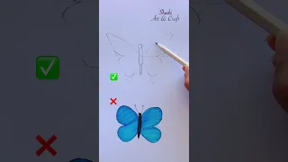 How to draw a beautiful butterfly 🦋 #youtubeshorts #shorts #art #drawing #creative