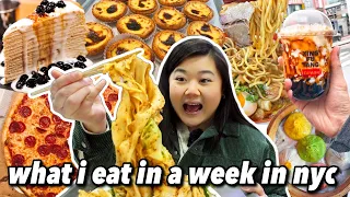 What to Eat in NEW YORK CITY! NYC Food Tour Part 1 (boba, ramen, pizza, sushi & more)