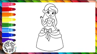 How to Colour princess 🎨👸 | Princess drawing colouring painting for kids