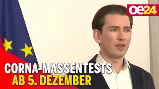 Sebastian Kurz: Corona-Massentests ab 5. Dezember