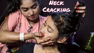 NECK CRACKING |  Female to Female Relaxing Massage | Head Massage | Face Massage With ASMR Sound