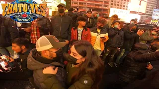 {{ JINETES EN EL CIELO  VS  EL TUCANAZO }} LA PODEROSA BANDA SC ,,, TIMES SQUARE NEW YORK 1/1/2022/