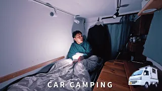 [Winter car camping] Power outage on a cold night when the windows are frozen! ︎Car camping alone.