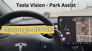 Model Y 2023 No USS Blind Spot got better with Tesla Vision Park Assist Update