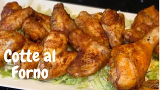 Cosce e Alette di Pollo al forno Con Pelle Croccante