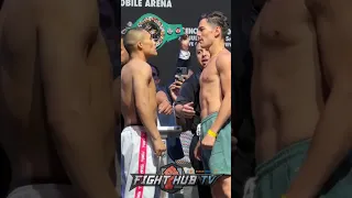 Isaac Cruz STEPS TO Giovanni Cabrera at FINAL FACE OFF at WEIGH IN!