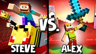 🎵 TINY STEVE vs. TINY ALEX 🔥 - Minecraft Animation Music Video