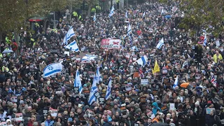 Thousands March Against anti-Semitism in London