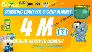 Lazy Profit!? Donating 4 Millions Giant Pot O Gold Growtopia 2024 | ThorGacha