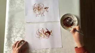 Малювання баранця кавою