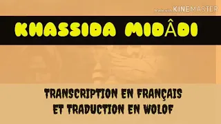 Khassida Midadi Transcription en Français et Traduction en wolof