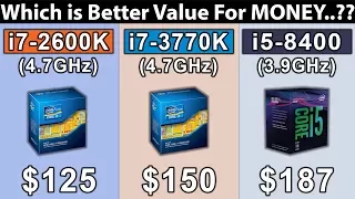 i7 2600K (4.7GHz) vs i7 3770K (4.7GHz) vs i5 8400 (3.9GHz) | New Games Benchmarks