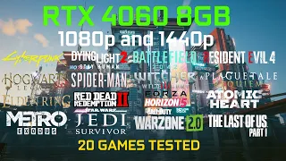 GeForce RTX 4060 - Test in 20 Games at 1080p and 1440p | DLSS 3 FG | Ray Tracing | i7 10700F