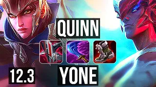 QUINN vs YONE (TOP) | 2.5M mastery, 8 solo kills, Rank 6 Quinn, 14/2/6 | BR Grandmaster | 12.3