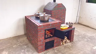 Perfect wood stove How to make from red brick and clay extremely effective